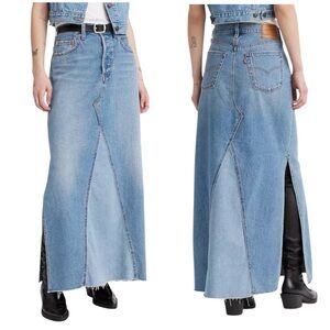 Levi's Blue Denim Maxi Skirt